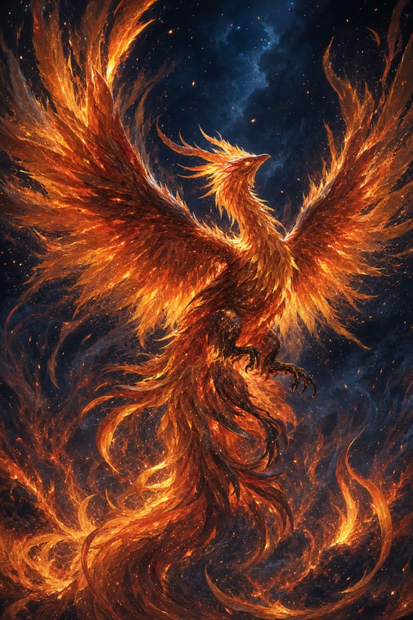 Example card artwork of a fire bird